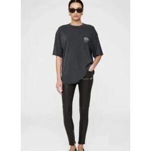ANINE BING Washed Black Charcoal Kent Tee Sounds T-Shirt Women's Size Small NWT